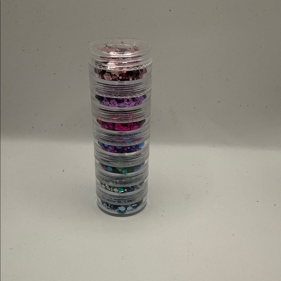 None Other - Stacked Multi-Color Glitter Pots